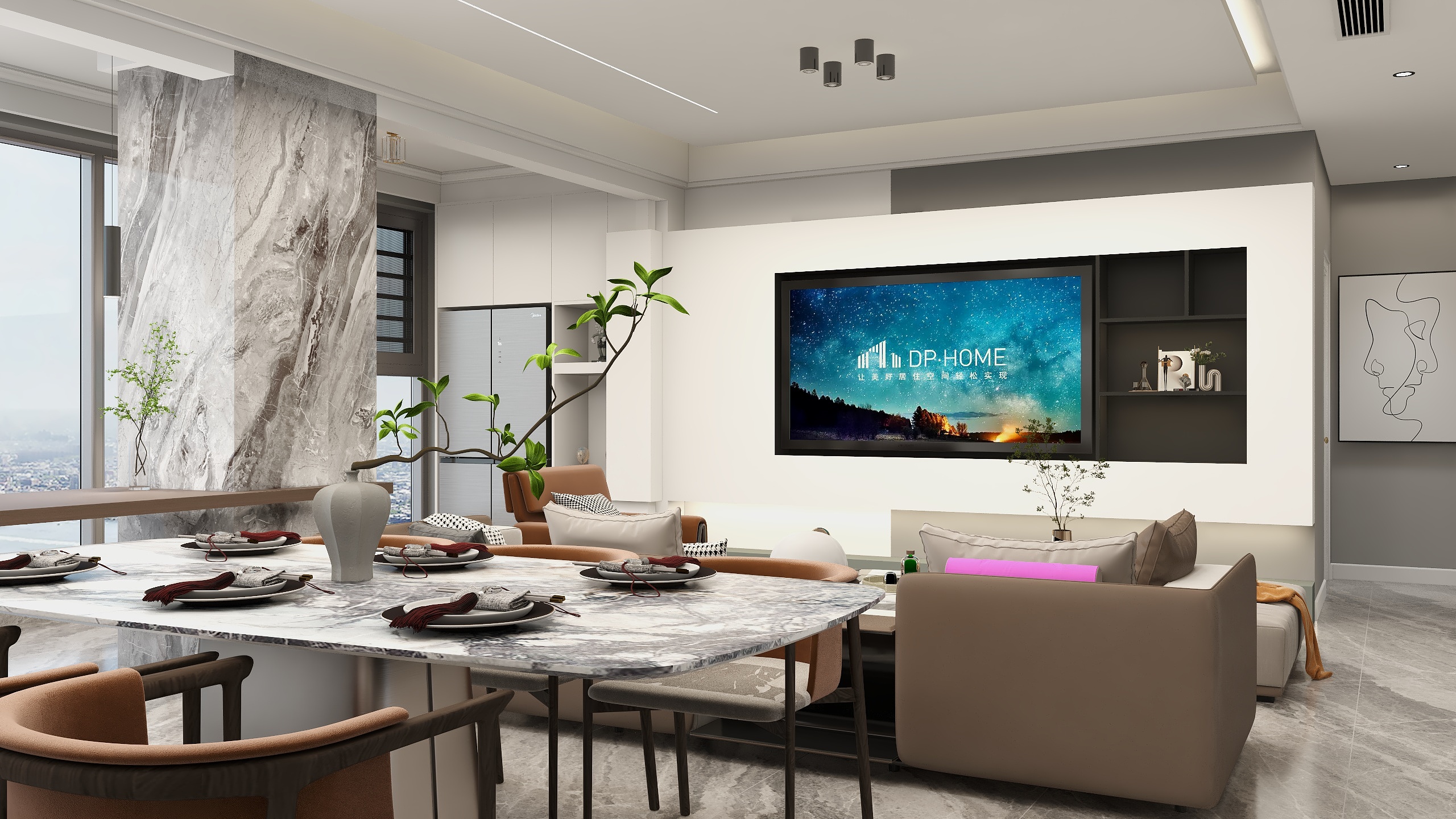 Macos6555-158平方+现代风格+四居室-装修设计方案