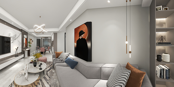 室内全景-恒郡彭乐-装修设计方案