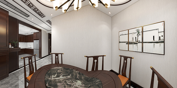 亦格装饰-丽都庭院-高府-玄关墙-装修设计方案