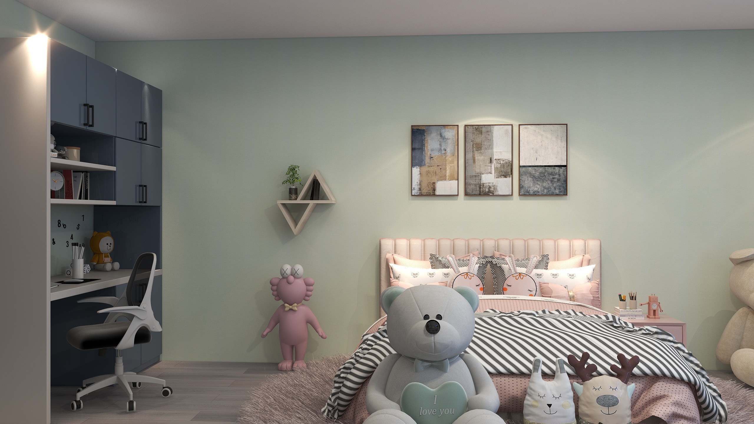 淋湿的小熊cmUj-绿色舒适风-装修设计方案