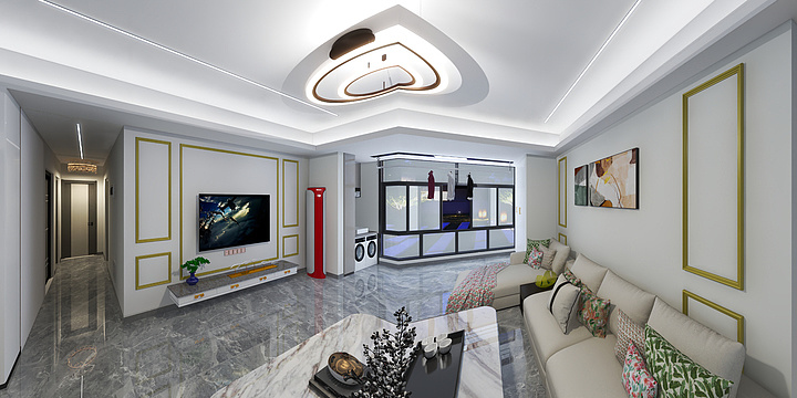 密达设计-建工城137㎡3室-装修设计方案