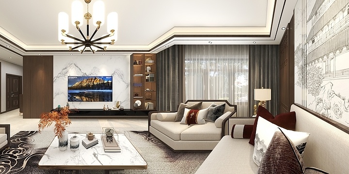 全案設計丨木子-样板间-南区-新中式-装修设计方案