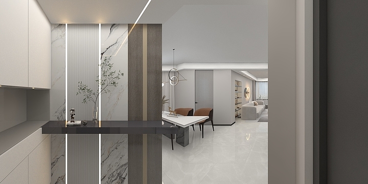 星屹空间颜究院-悦享湾95平现代效果-装修设计方案