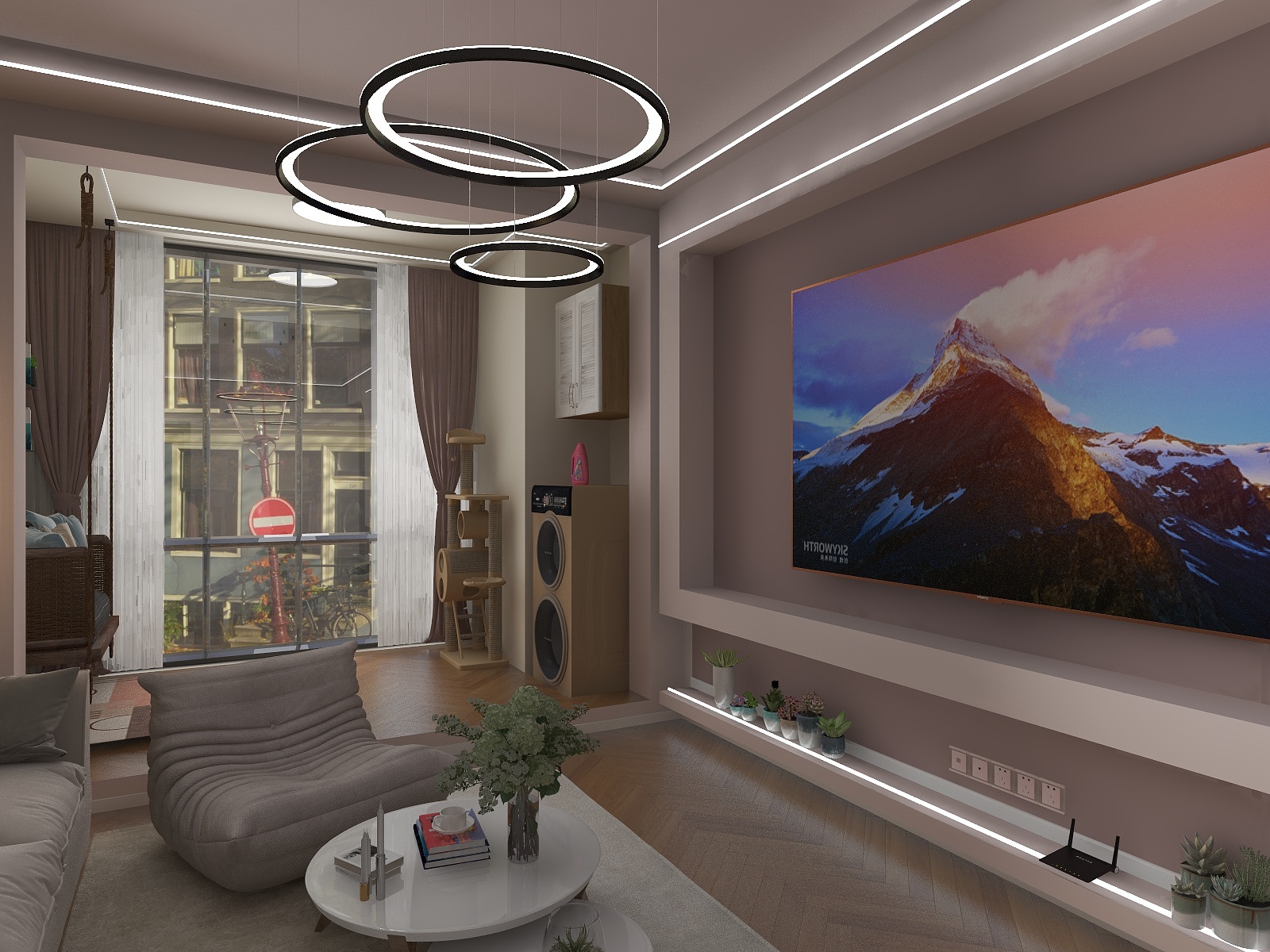 Lilian莲-德信海德公园83.00㎡A2’3室2厅1卫1厨--装修设计方案