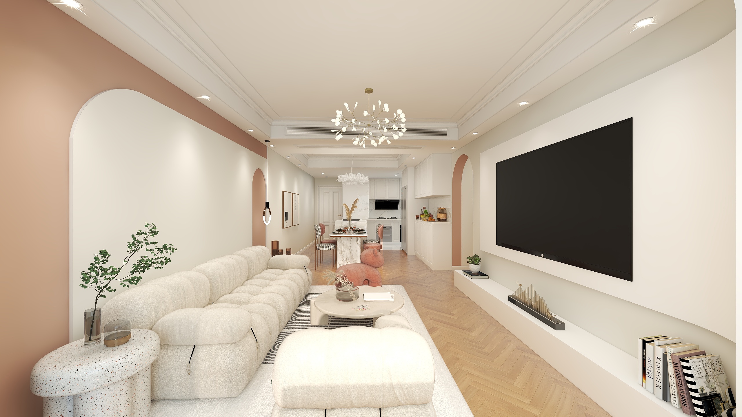 大金空调官方-云上芭蕾|100平三房两厅,年轻人的梦想之家装修效果图