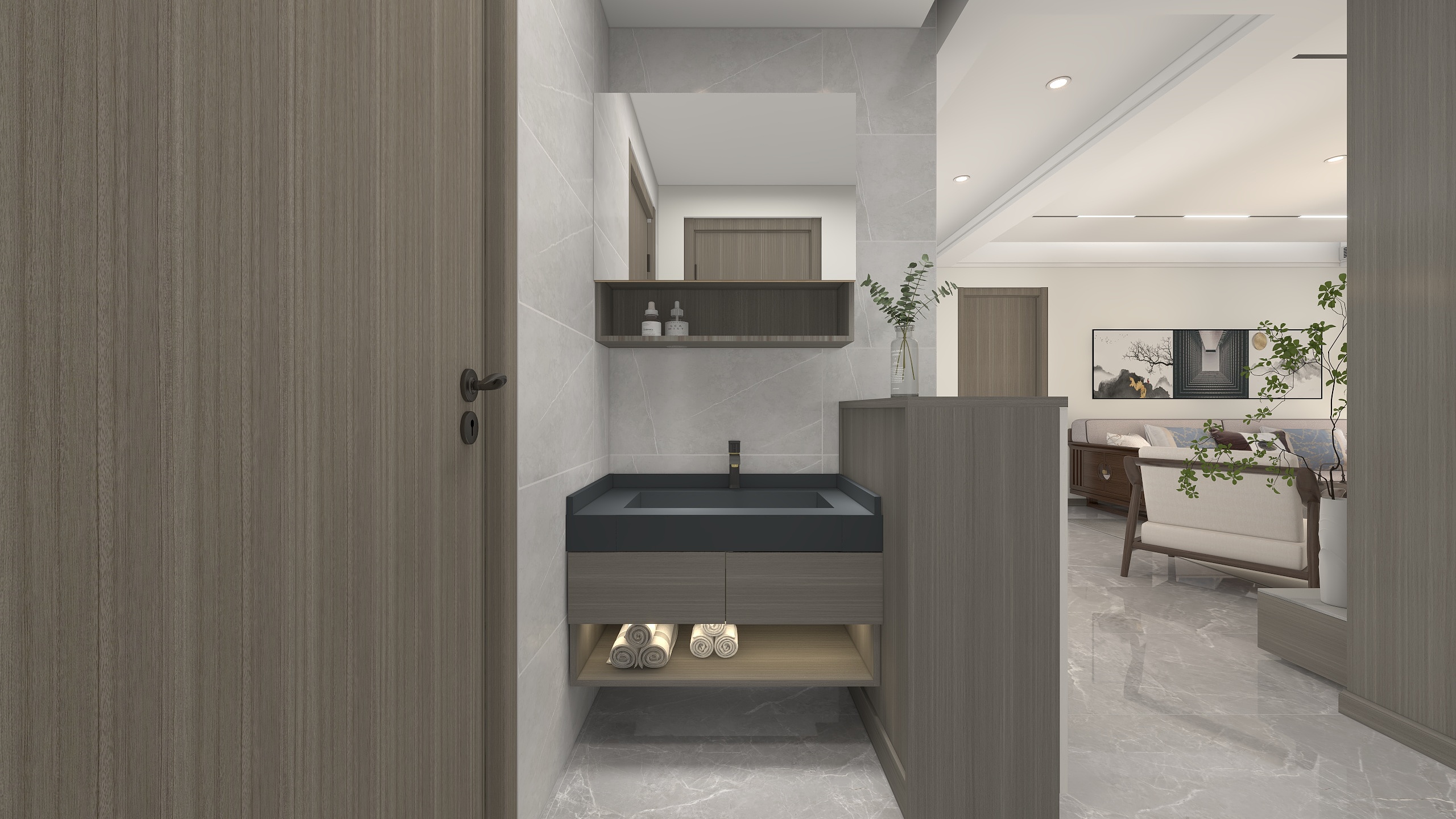 念3357-水乡郎盛苑105㎡2室-装修设计方案