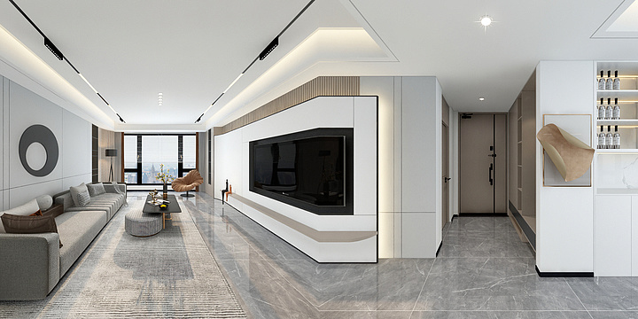 Tiger袁梦劼-客餐厅-装修设计方案