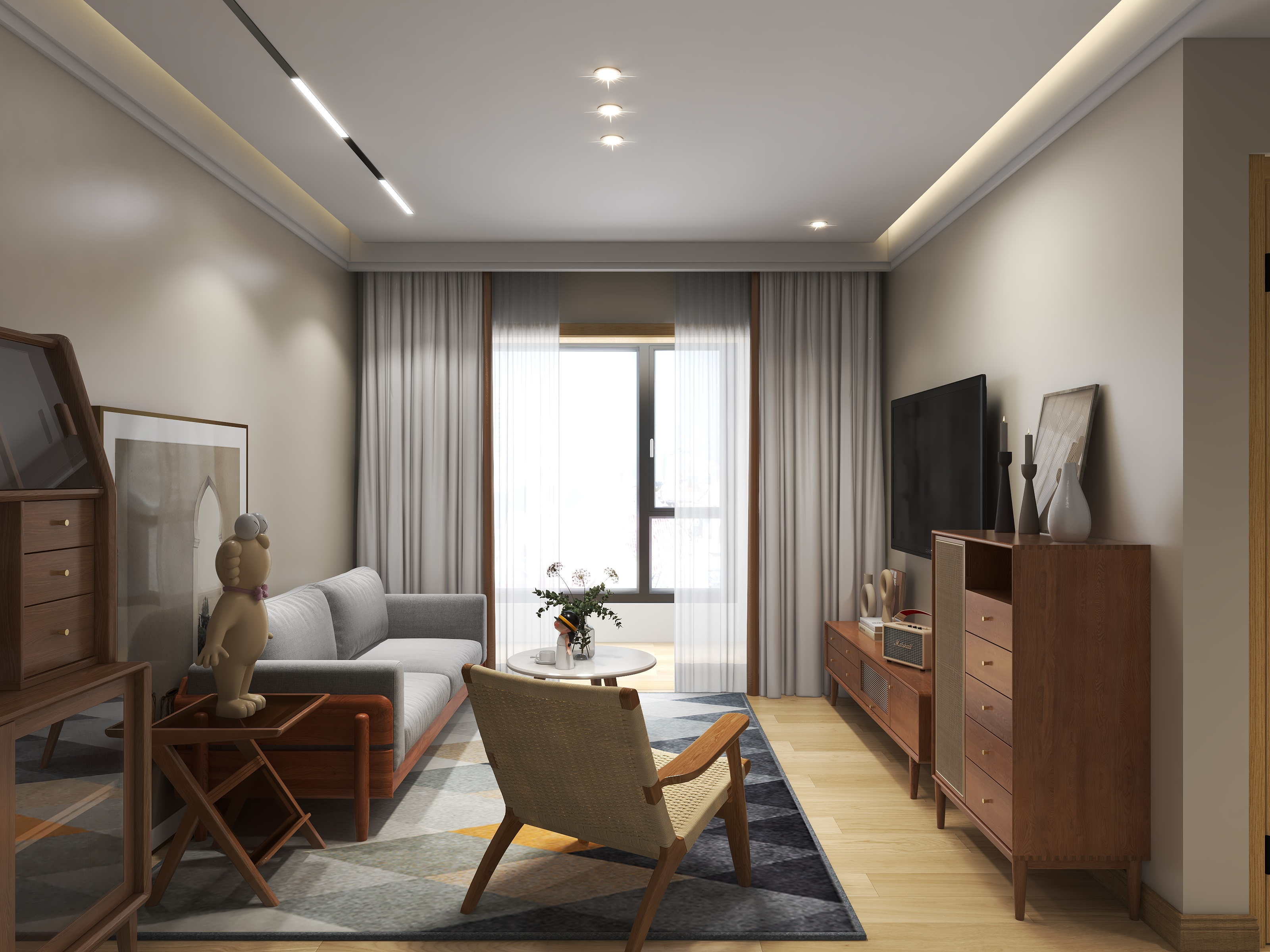 文威志成工作室-简约原木风-炽热的冰装修效果图