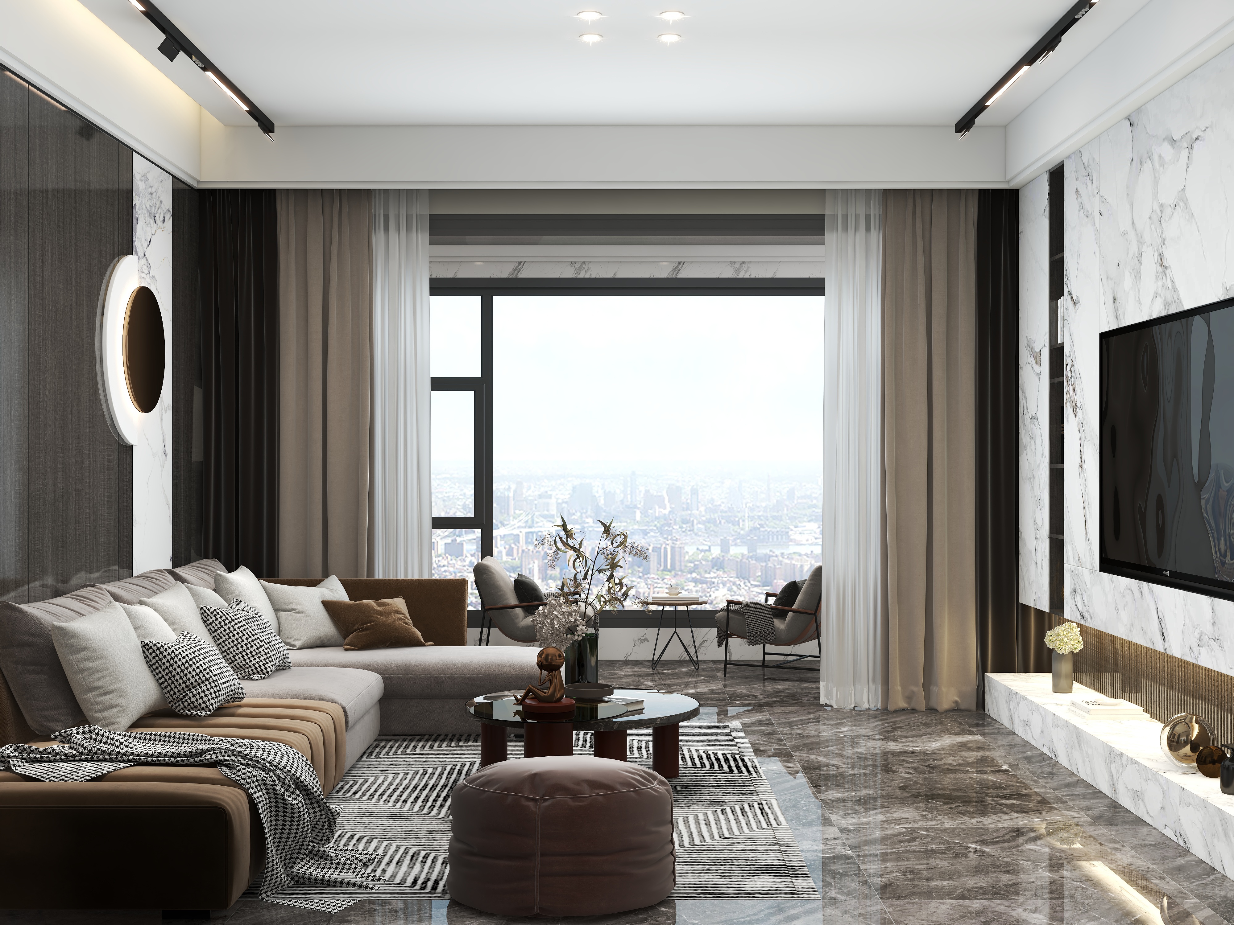 设计师晓风-四居室现代轻奢装修效果图