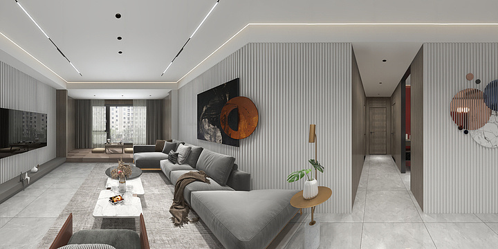 伍绍周-明生家装工程部136平轻奢简约风-装修设计方案