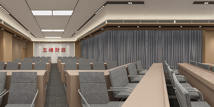 甜逗-五峰财政局视频会议室.dwg装修效果图