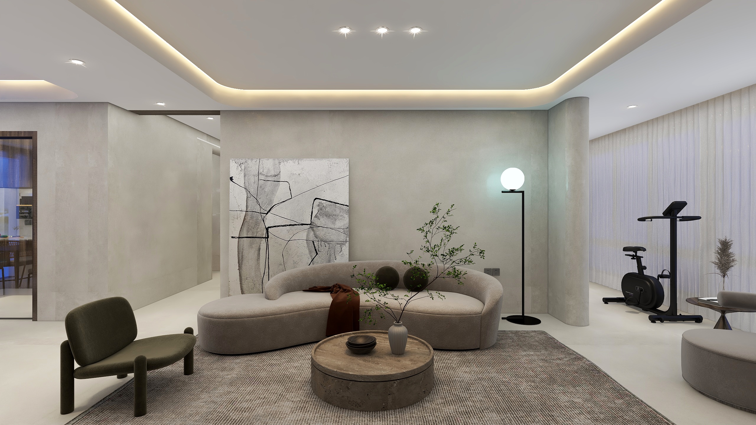 孙有权-『叁』120平丨侘寂无主灯两居装修效果图