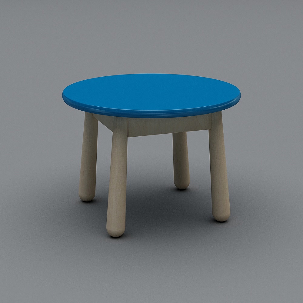 松堡王国  SP-P009小圆桌 儿童家具3D模型