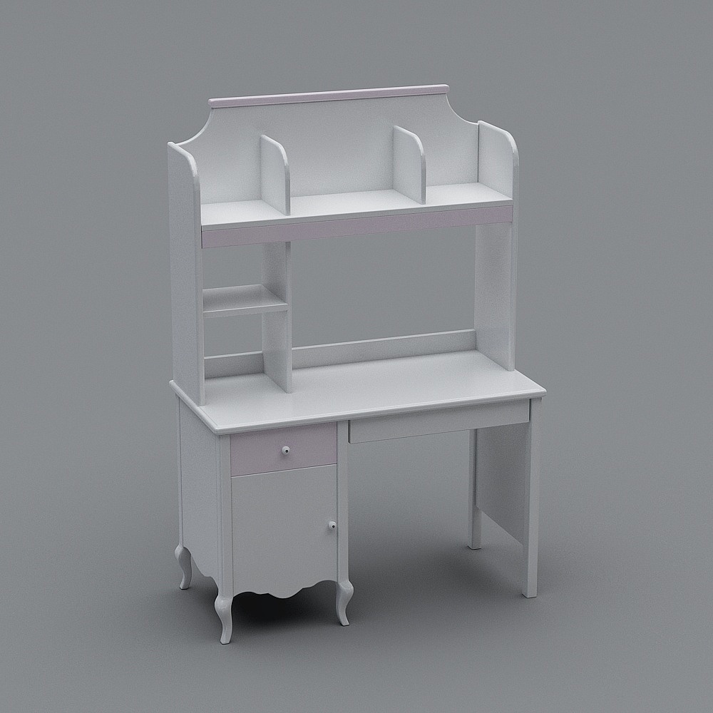 星星索   RF004-12-书桌书架  儿童家具3D模型