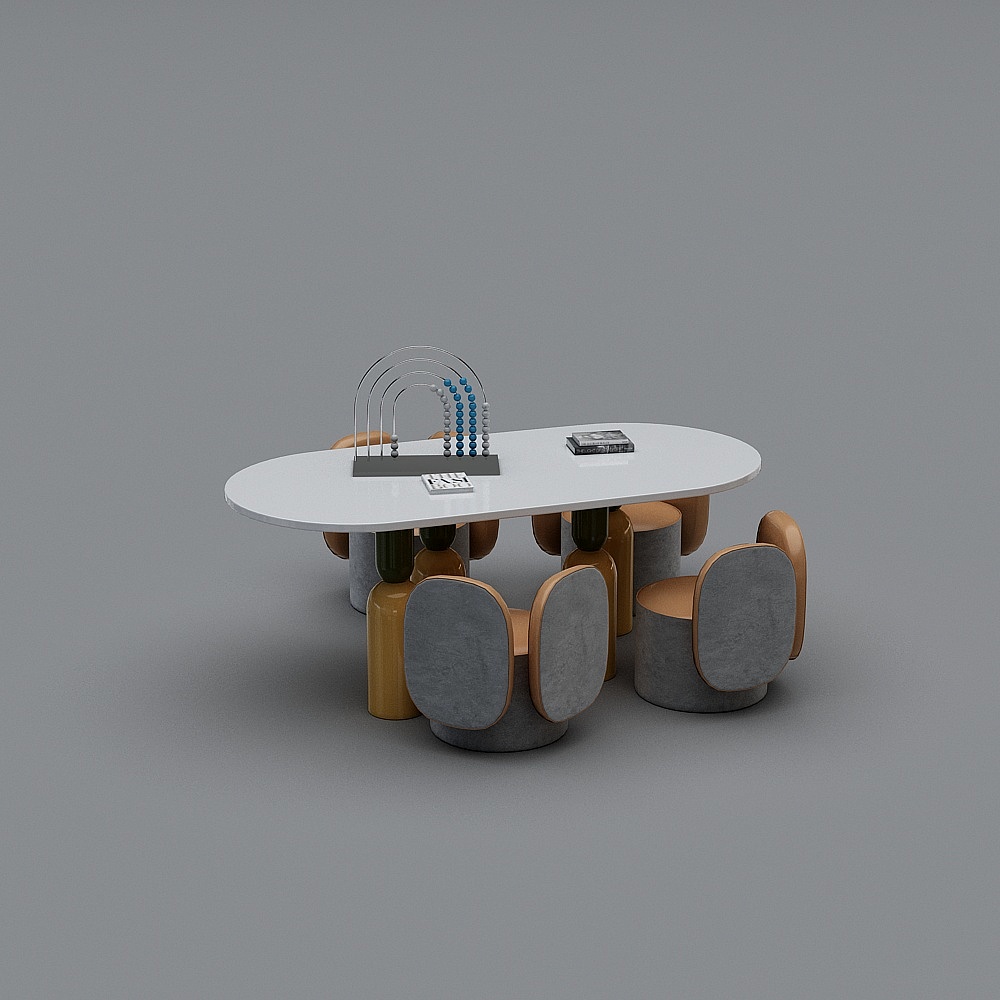 零次方设计 现代美术馆儿童娱乐区-桌椅组合