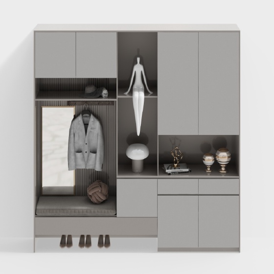 Modern Shoe Cabinets,gray