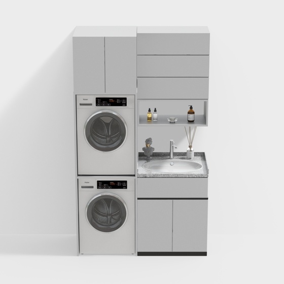 Modern Washer Cabinets,gray