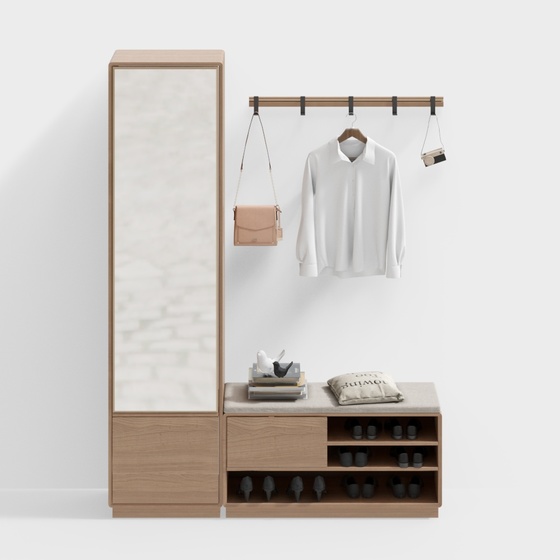 Scandinavian Shoe Cabinets,wood color