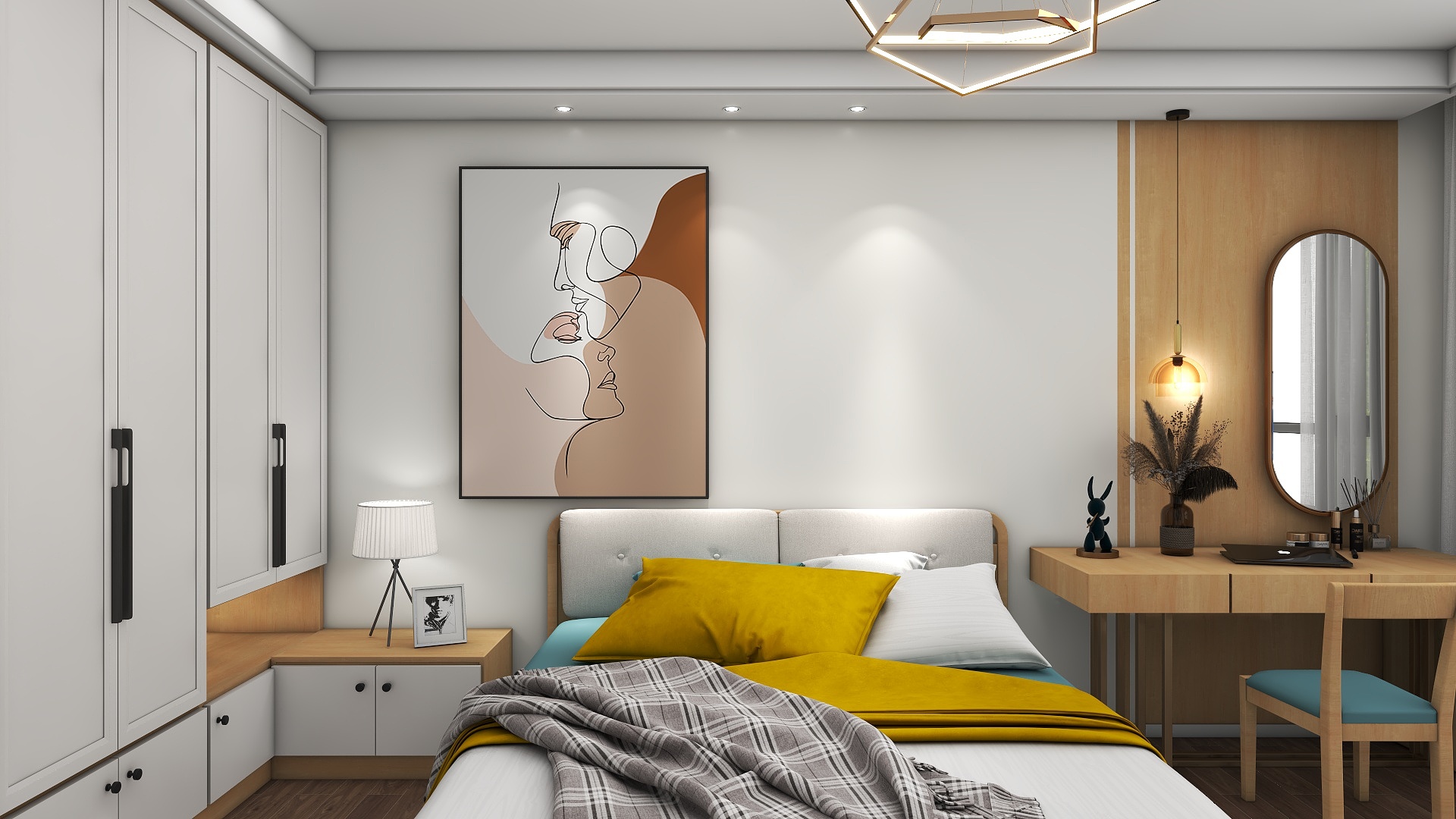 kaisai设计-赤峰《金宇华府》115平三居原木风-装修设计方案