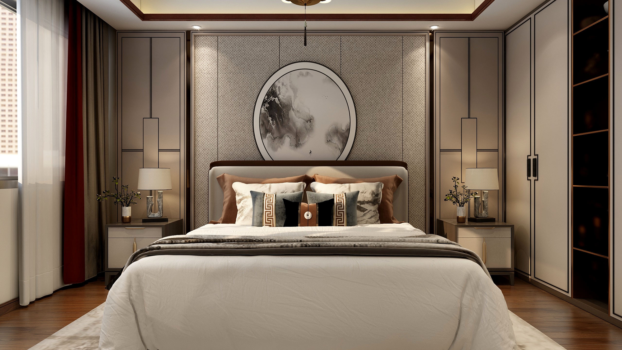 李青越-196方新中式民宿四居室装修效果图