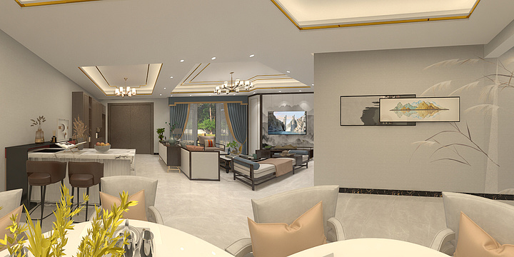 妮卡设计-新中式别墅-装修设计方案