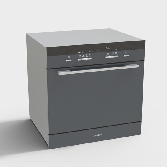 Gray Dishwasher 3D Model