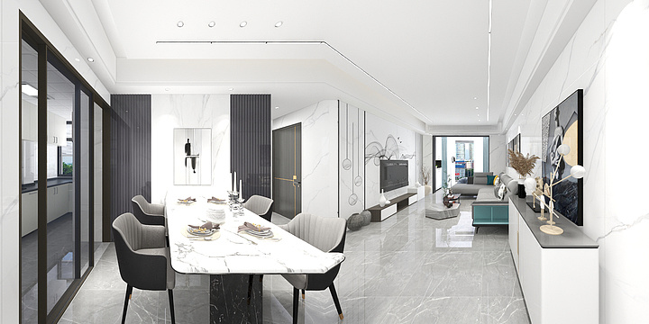 向阳nfnN-江誉城二期A1-95㎡方案（现代简约）-装修设计方案