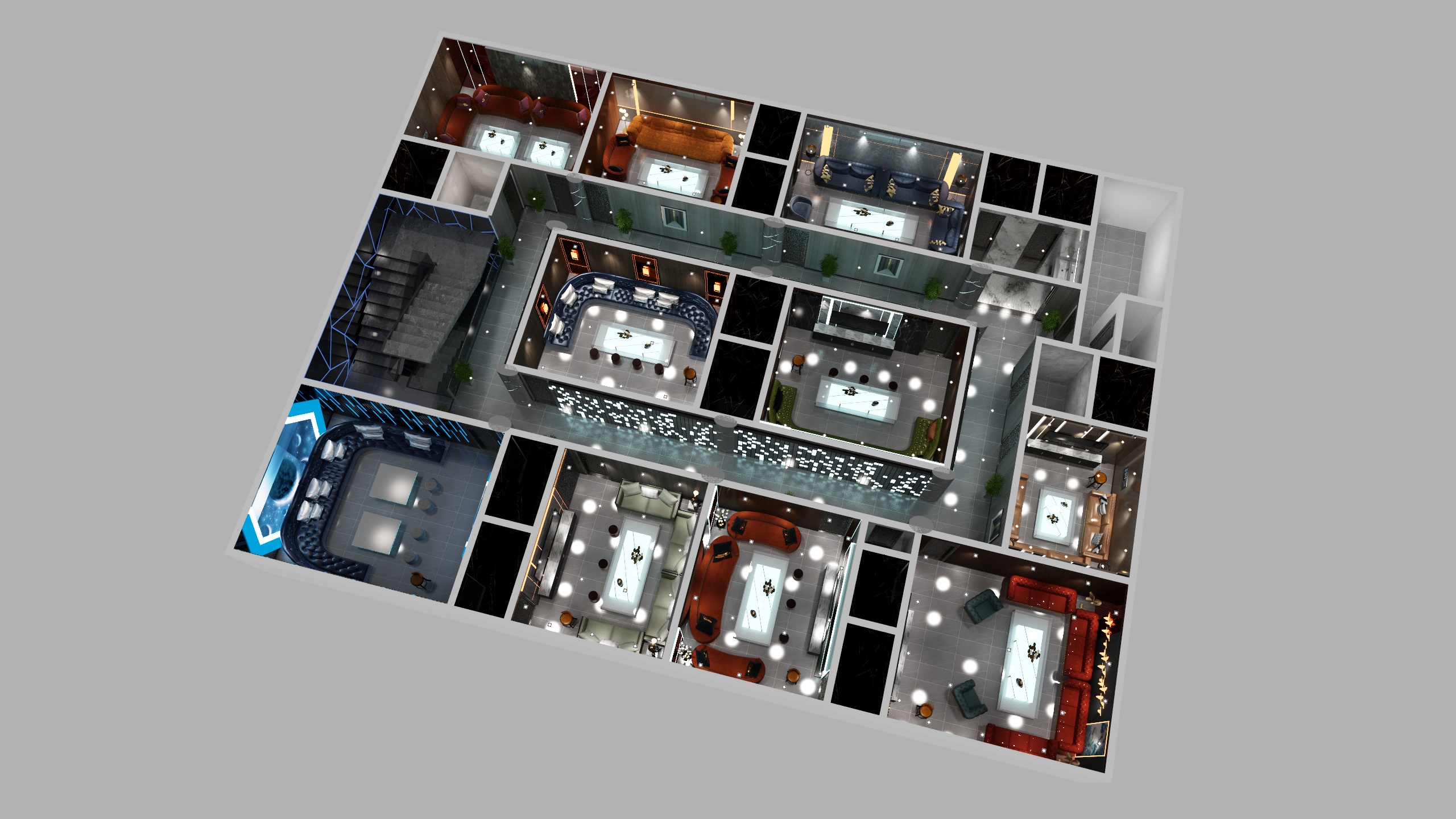 河北聚鑫美家-蓝黛KTV2层-装修设计方案