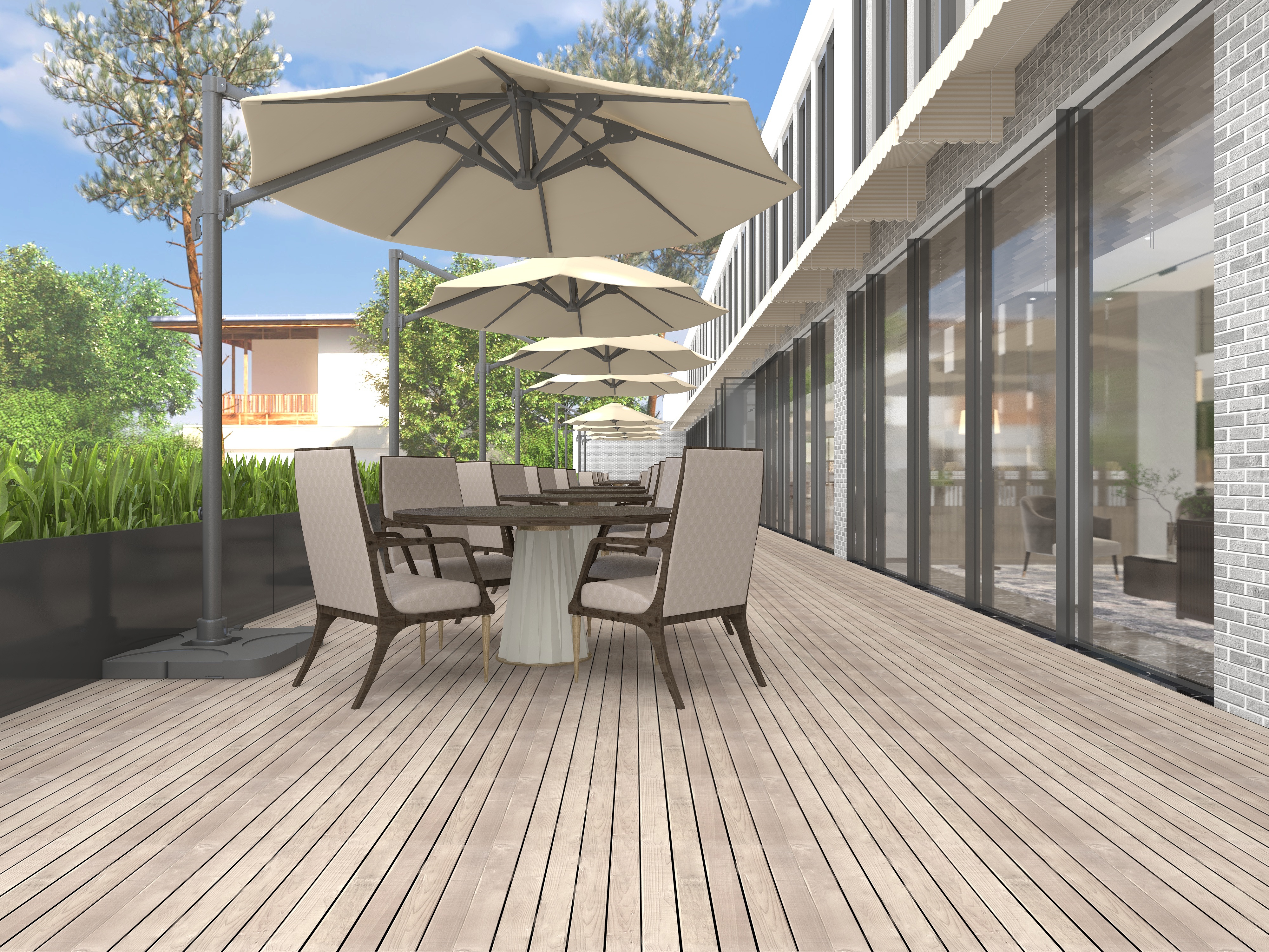 杨超全案-凤起潮鸣-SPA HOTLE一层露台装修效果图第1张