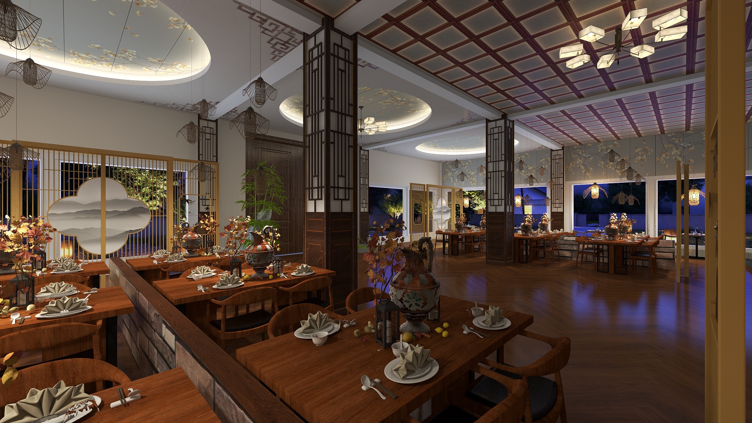 空间设计CC-中式餐厅-最终方案-装修设计方案