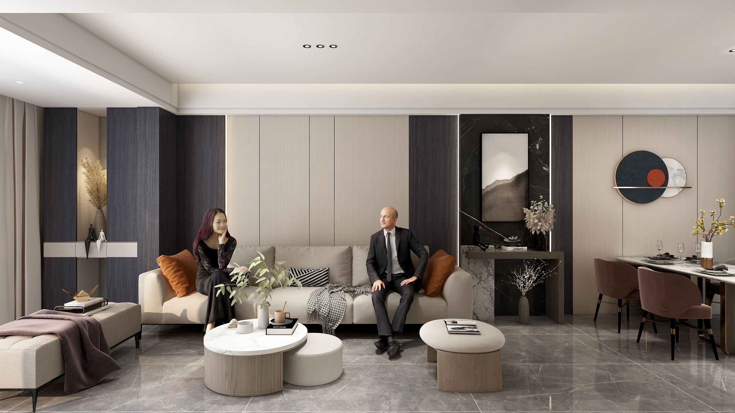 此间|空间设计-文澜公馆-客餐厅-副本-副本-装修设计方案