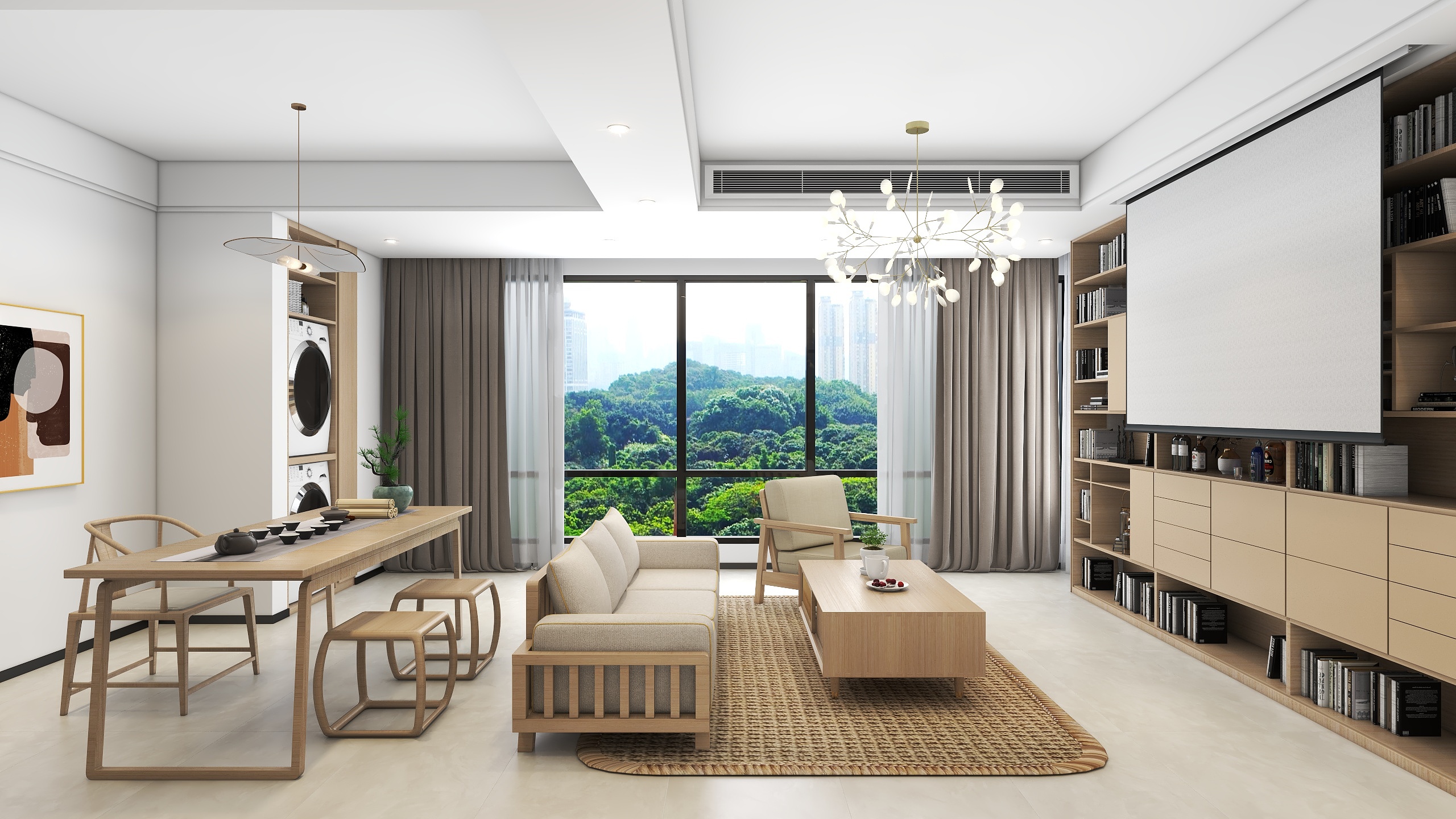 李青越-99方现代简约两居室装修效果图