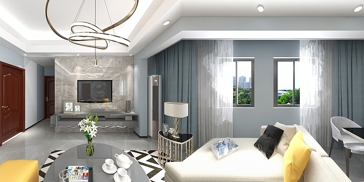 念酷睿先生-瑞和园89.50㎡B户型3室2厅1卫-装修设计方案