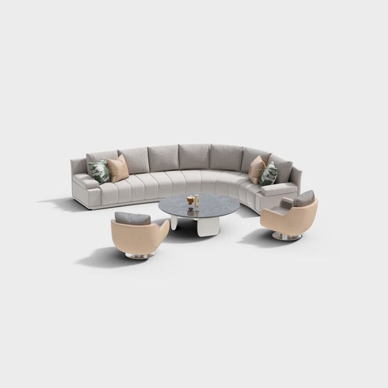 Modern hotel lobby reception sofa combination