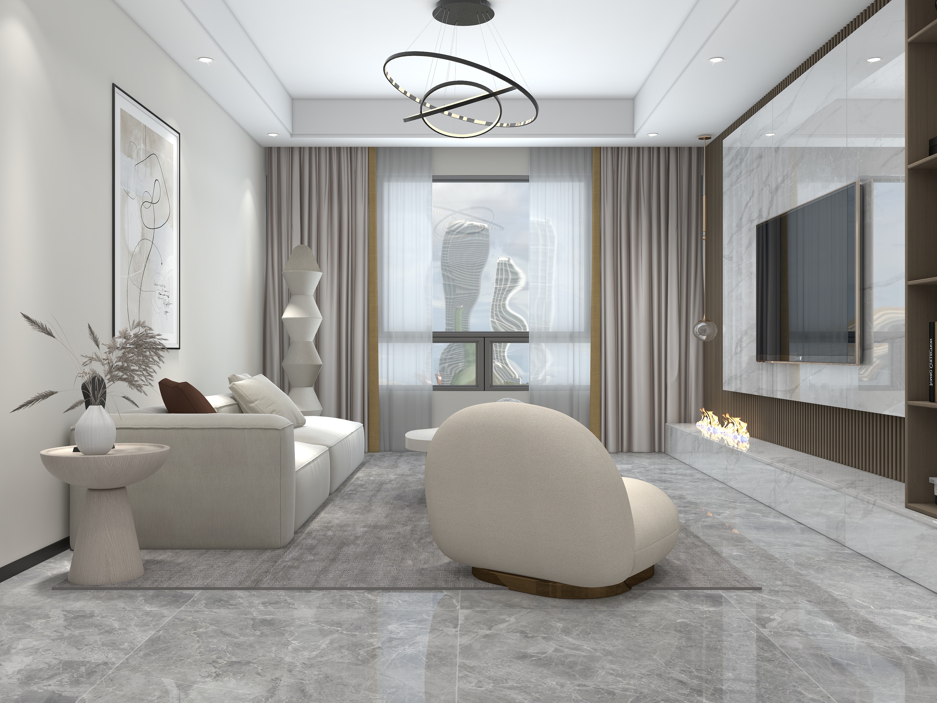 吴爽-简约风格设计婚房装修效果图