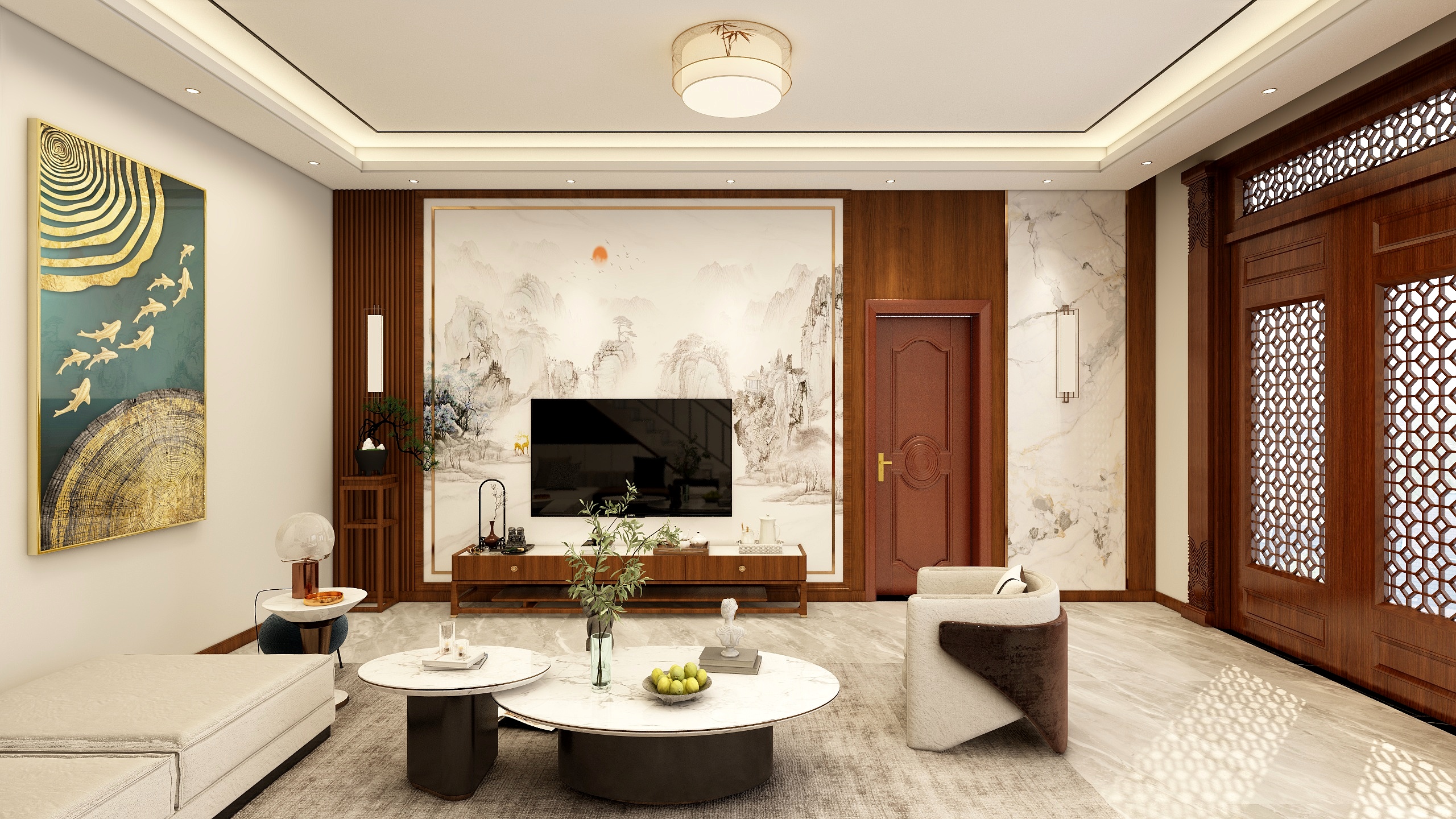 设计丨张超杰-漯河-新中式装修效果图