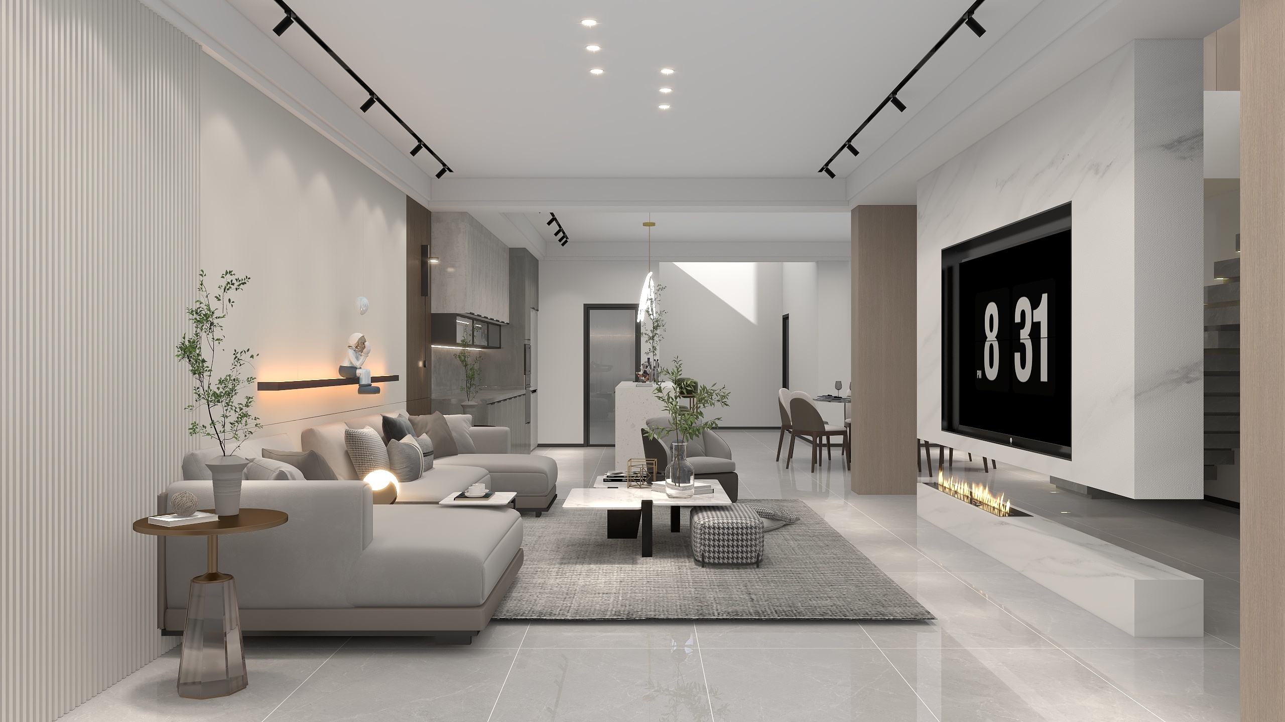 李青越-373平米现代简约跃层四居室装修效果图