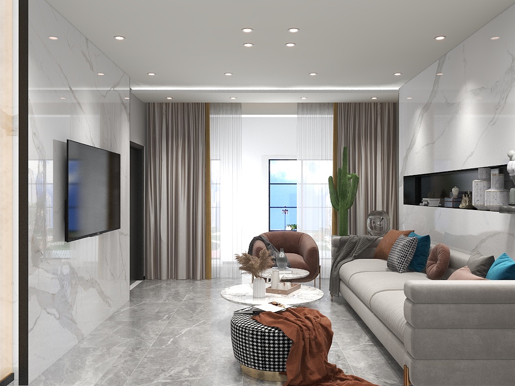 风筝设计工作室-九里香堤-轻奢风格-装修设计方案