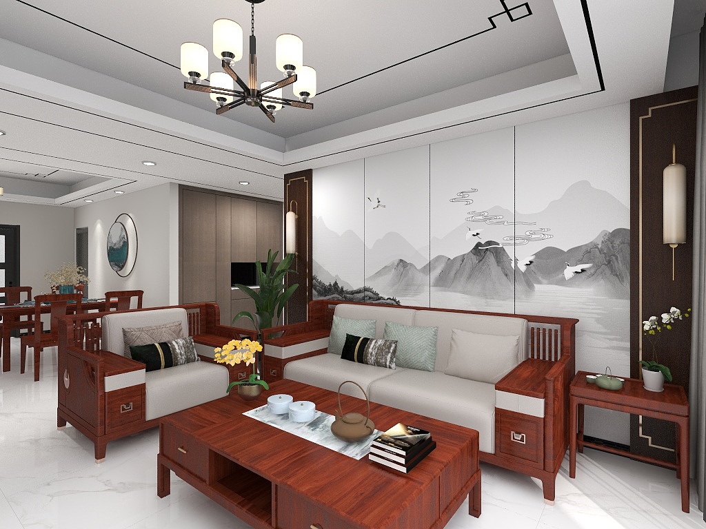 澳青杨海兰-120平三室新中式-装修设计方案