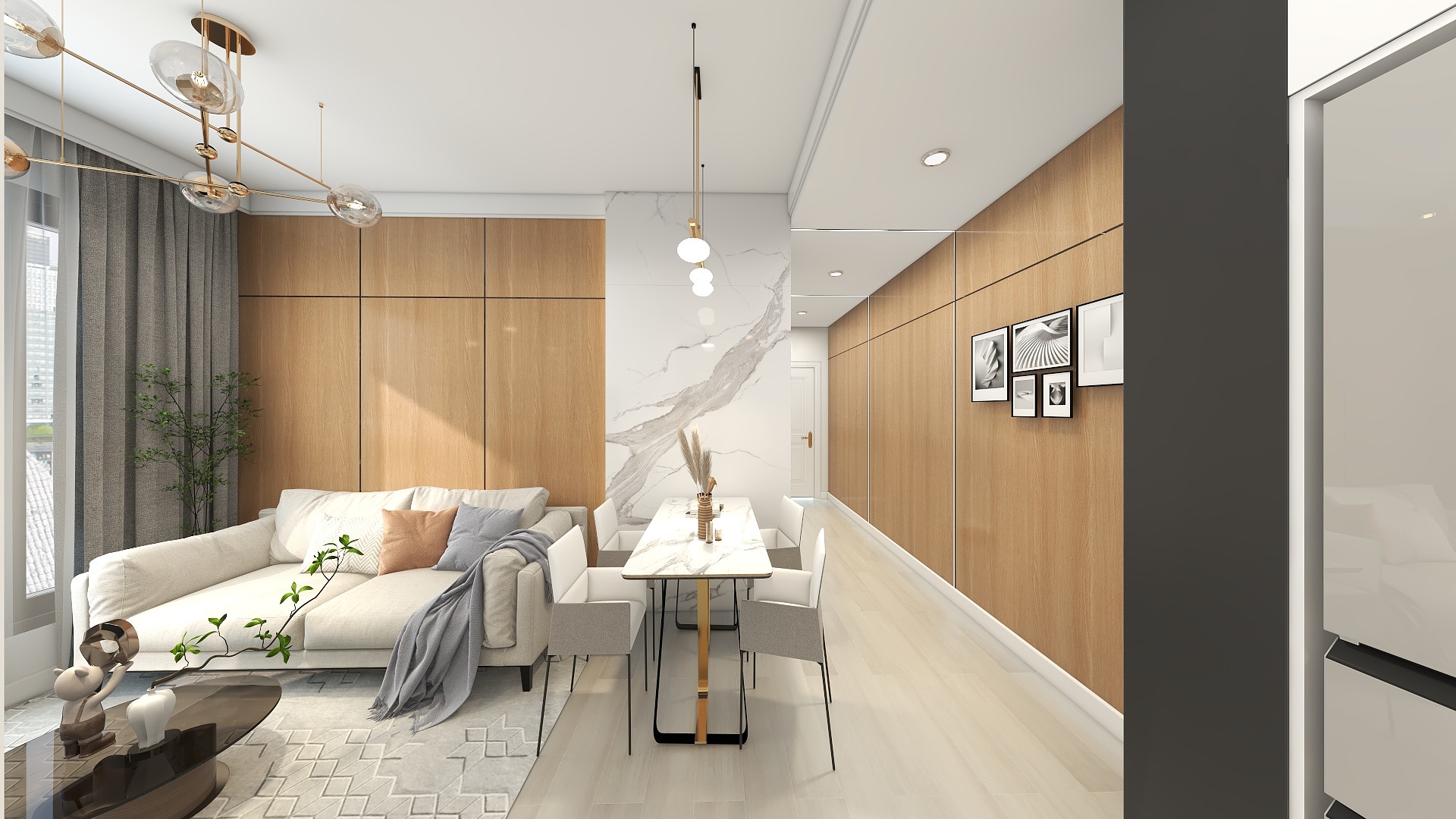 设计师言色-套内43平米三居室港式蜗居装修效果图