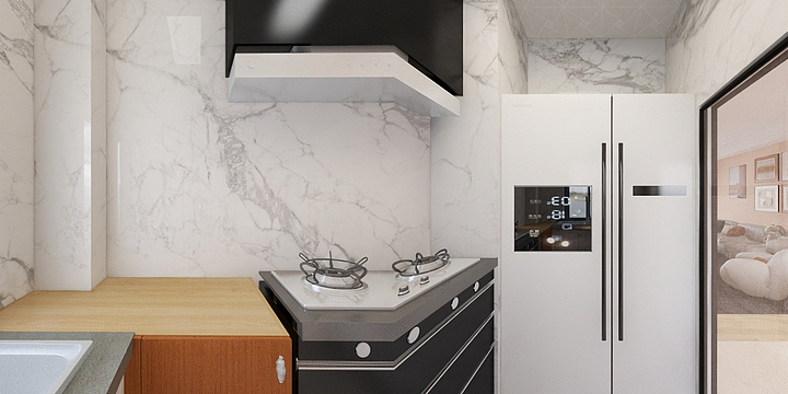 山宗崇-德信海德公园83.00㎡A2，’3室2厅1卫1厨的-装修设计方案