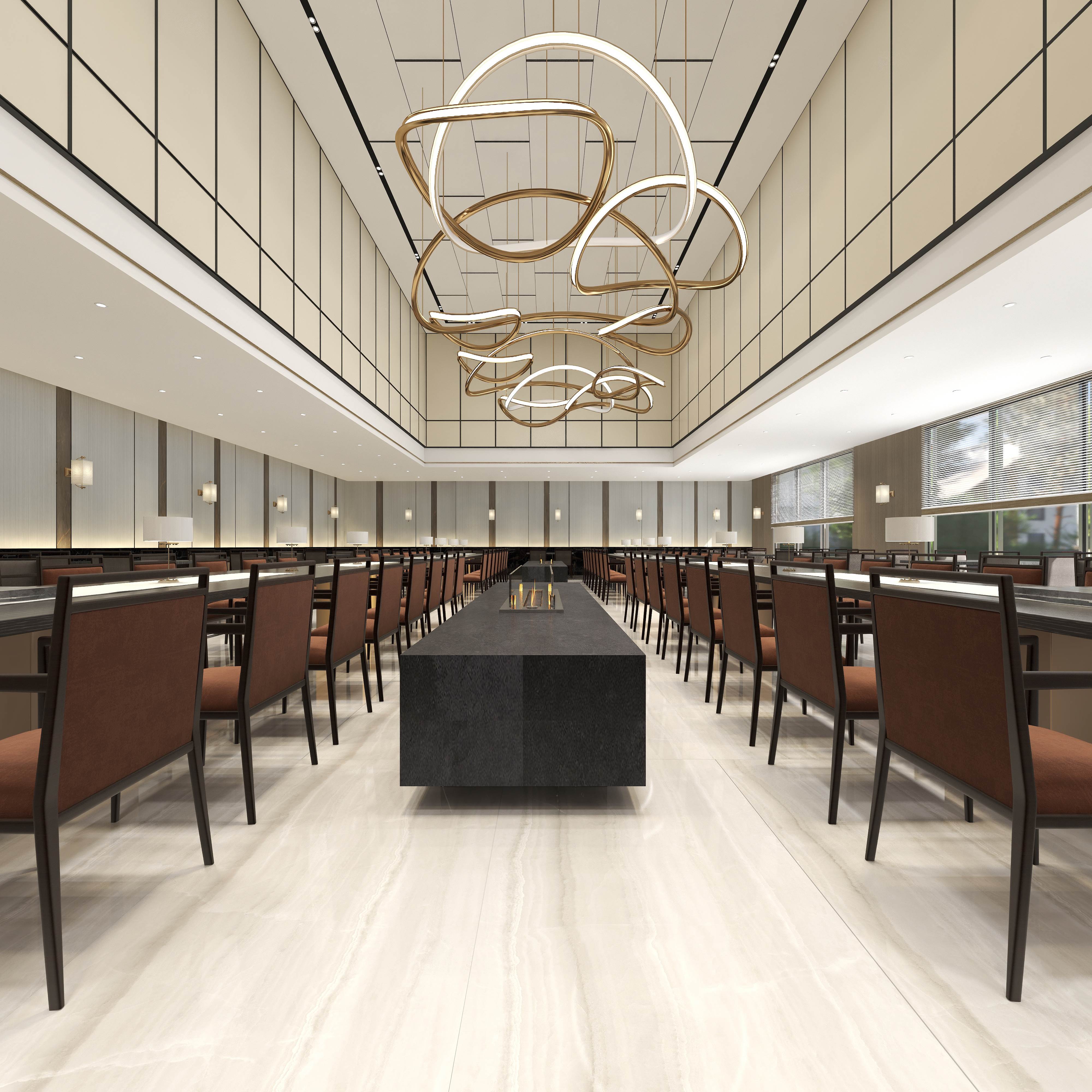 杨超全案-凤起潮鸣-SPA HOTLE一层夜宴装修效果图第5张