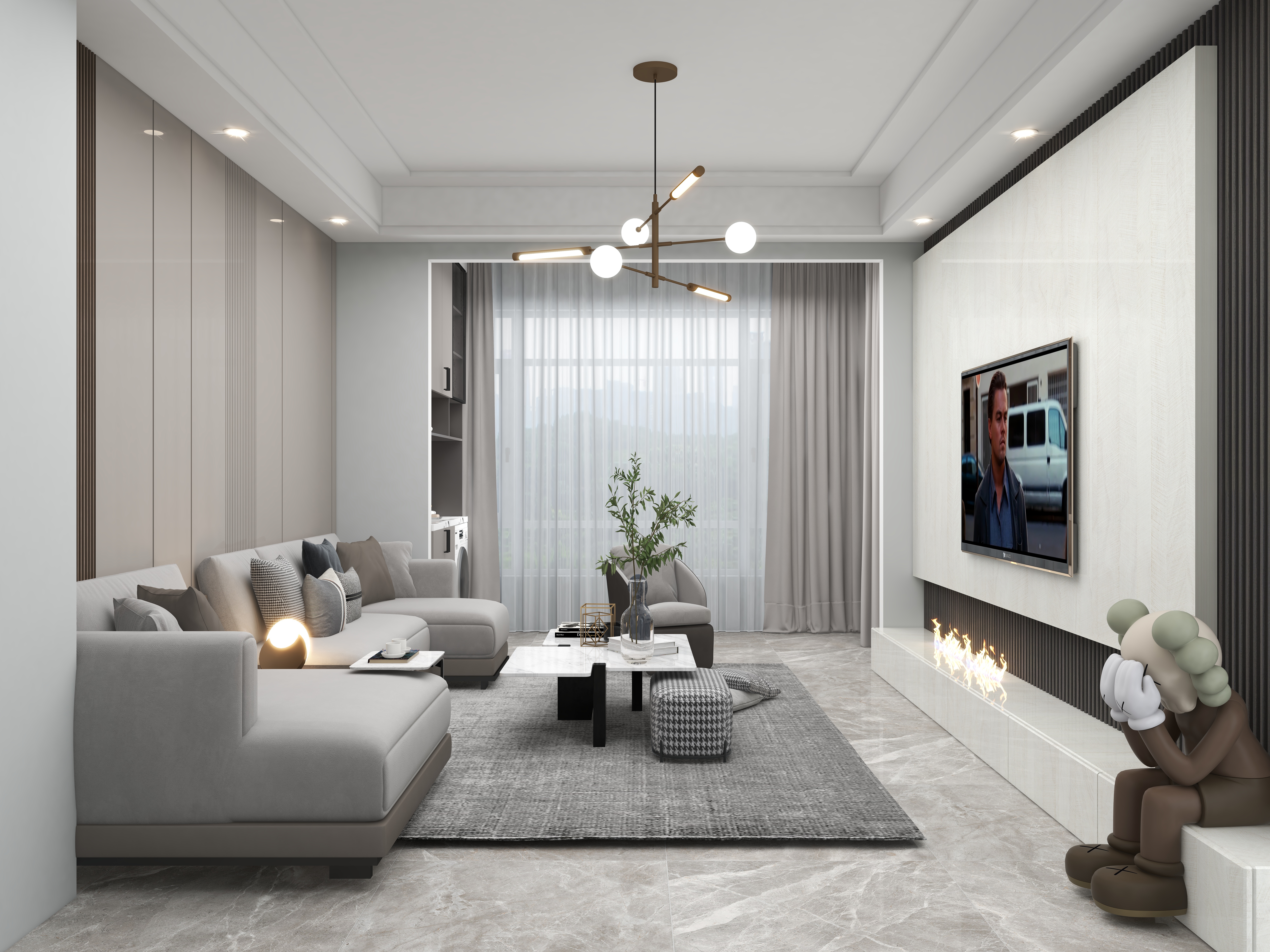 壹诺设计工作室-87㎡3室装修效果图