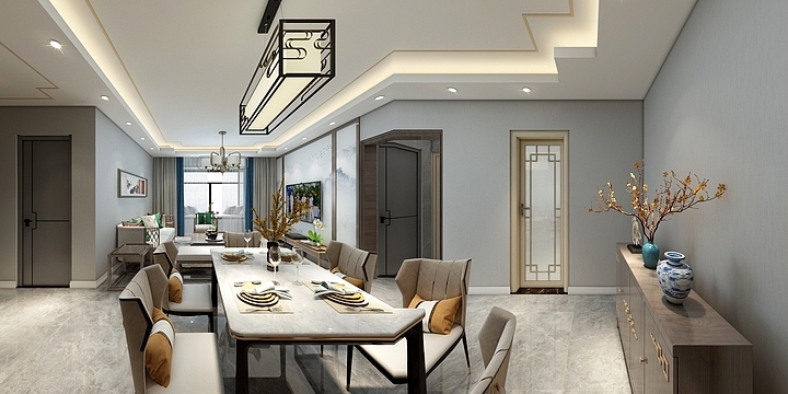 设计师梦恒-110平新中式-装修设计方案