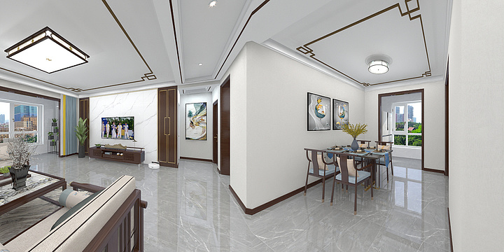 元素空间设计Yan-中南雅苑.-新中式dwg-装修设计方案