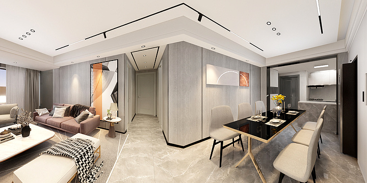 设计师丨罗立-西海岸105黑白灰-装修设计方案