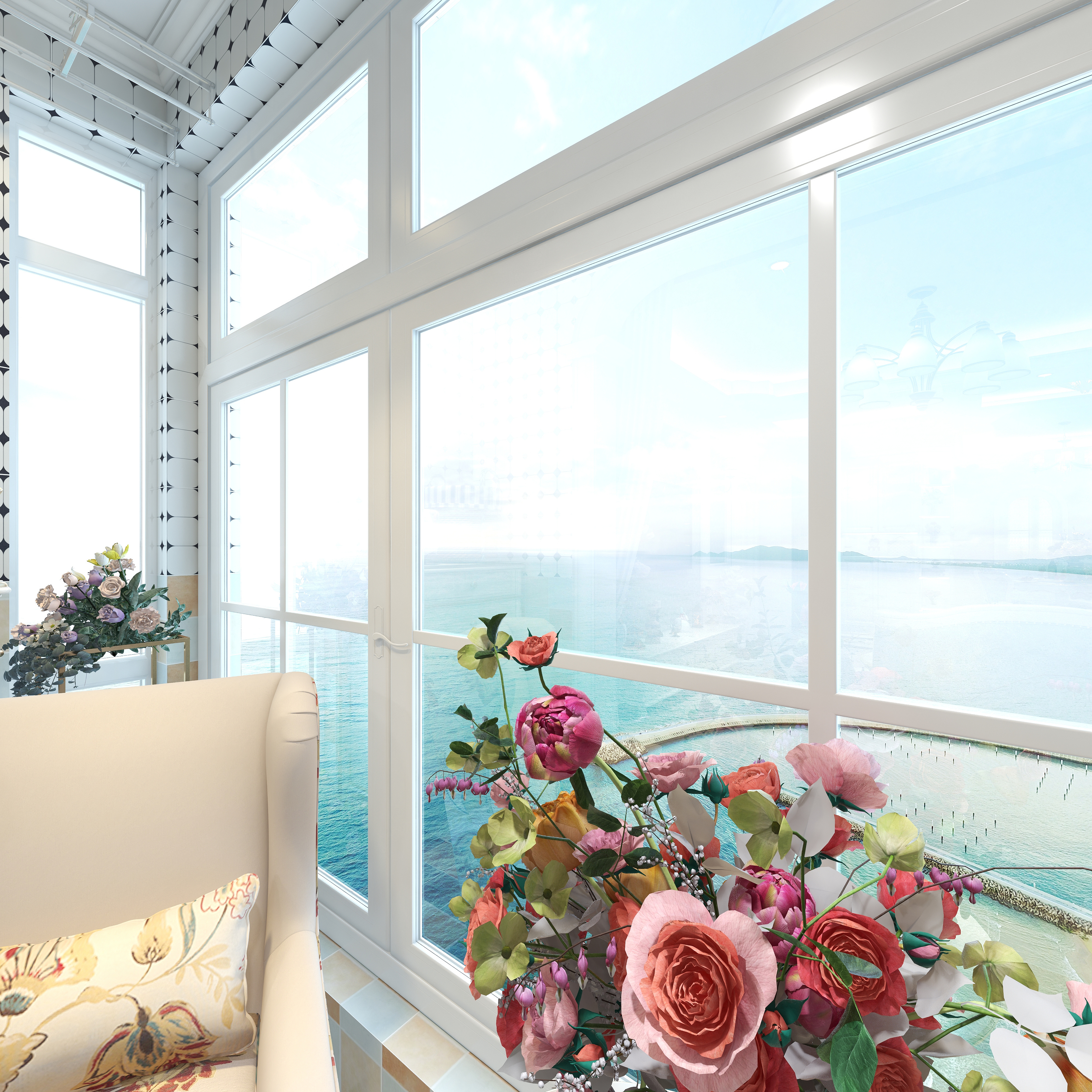 王思力-142平三居北京东方夏威夷--田园美式风一层生活阳台装修效果图第3张