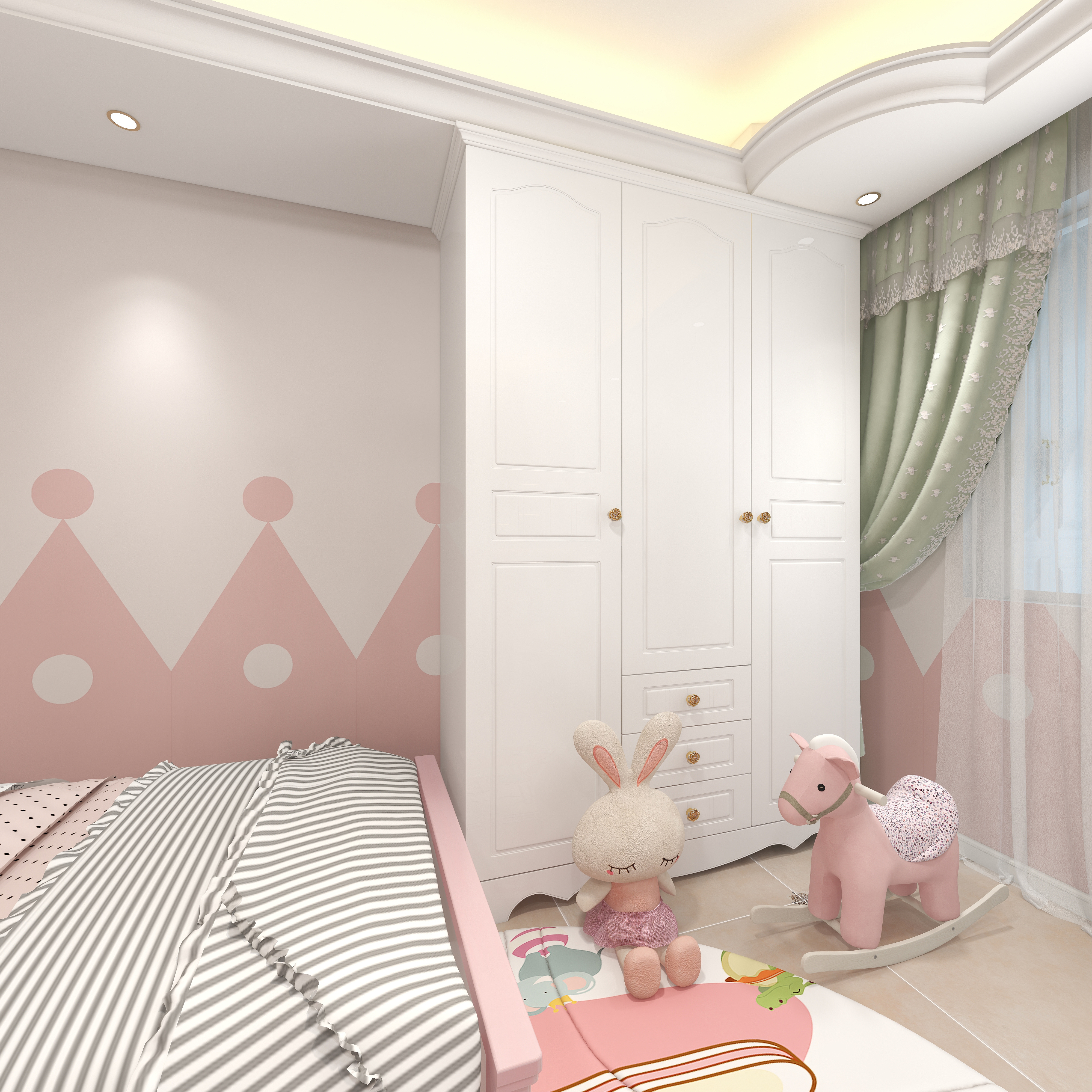 王思力-142平三居北京东方夏威夷--田园美式风一层儿童房装修效果图第4张