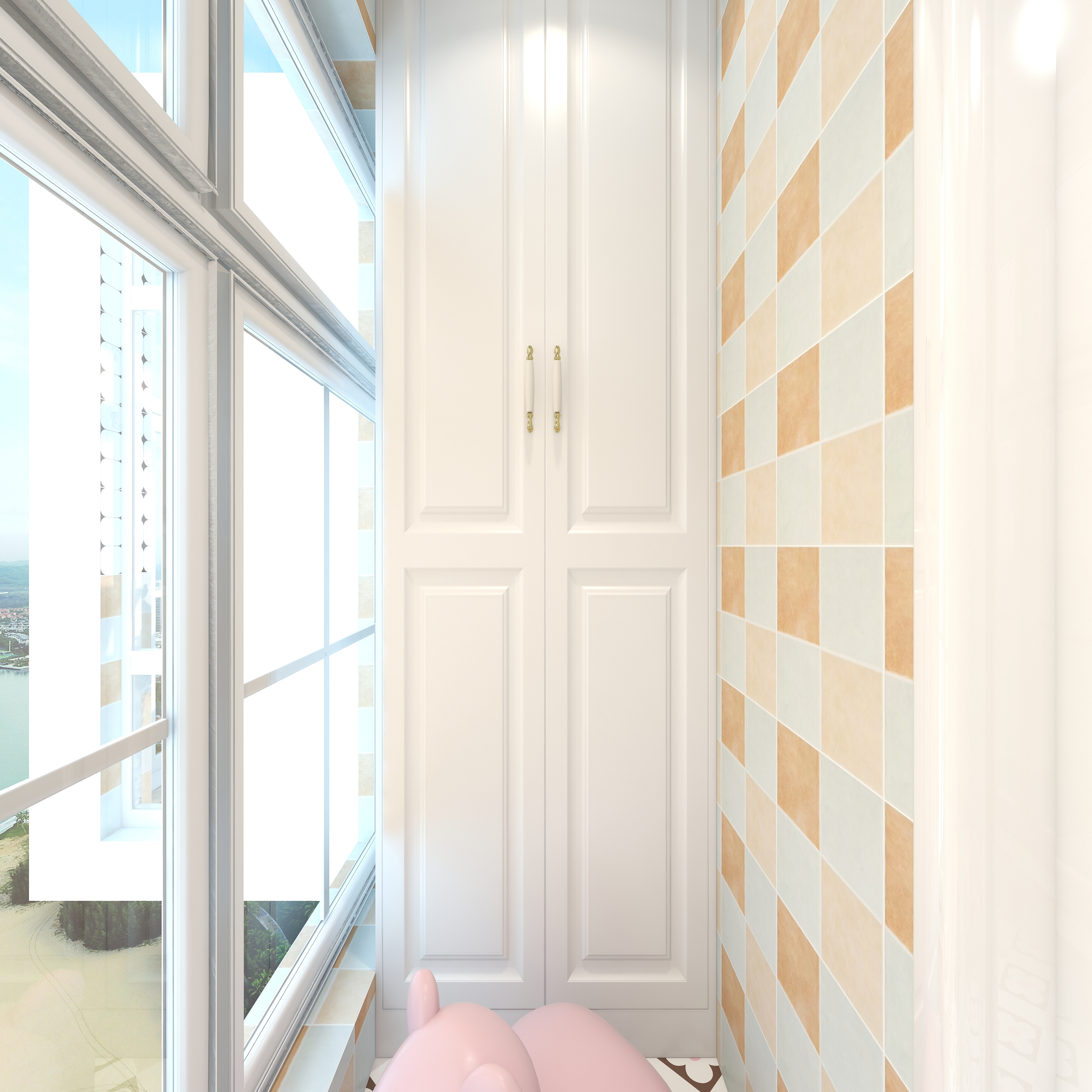 王思力-142平三居北京东方夏威夷--田园美式风一层景观阳台装修效果图第3张