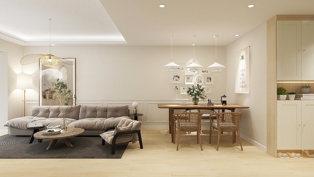 吴亭子-德信海德公园83.00㎡A2’3室2厅1卫1厨-装修设计方案